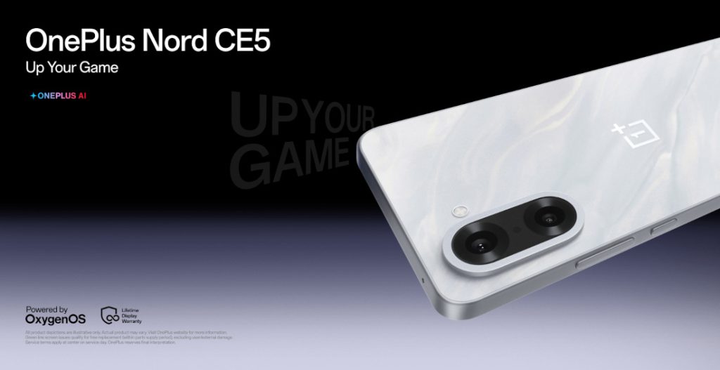 OnePlus Nord CE5 showcasing triple camera and slim profile