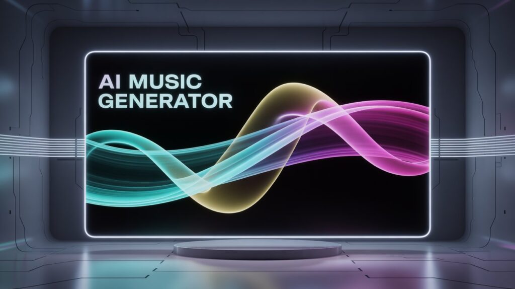 YouTuber creating videos with AI-generated background music