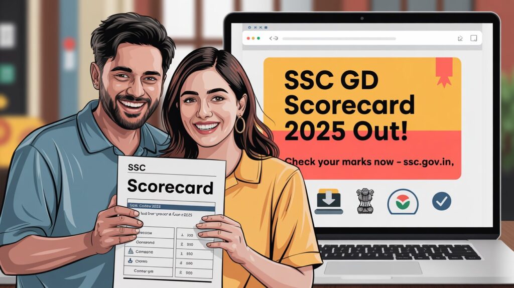 Candidate checking SSC GD Scorecard 2025 on official SSC website