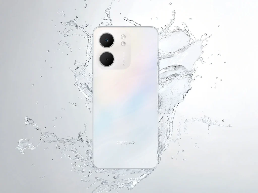 Oppo A5x retail box with ColorOS and Android 14 branding